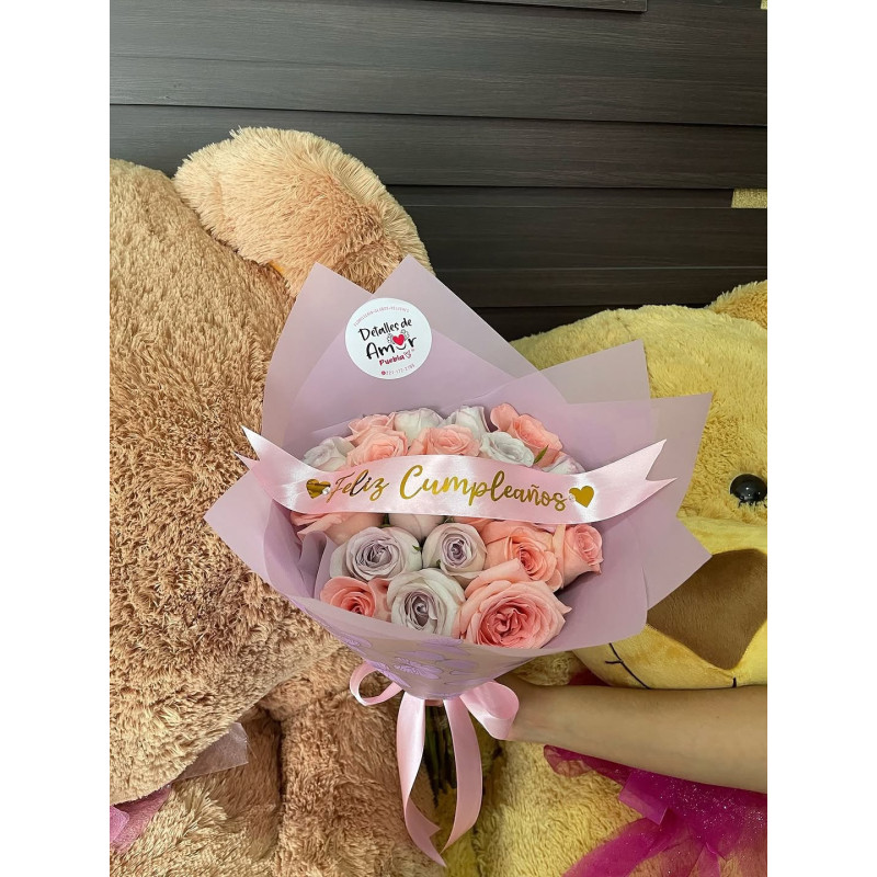 Ramo Feliz Cumpleaños en Tonos Pastel